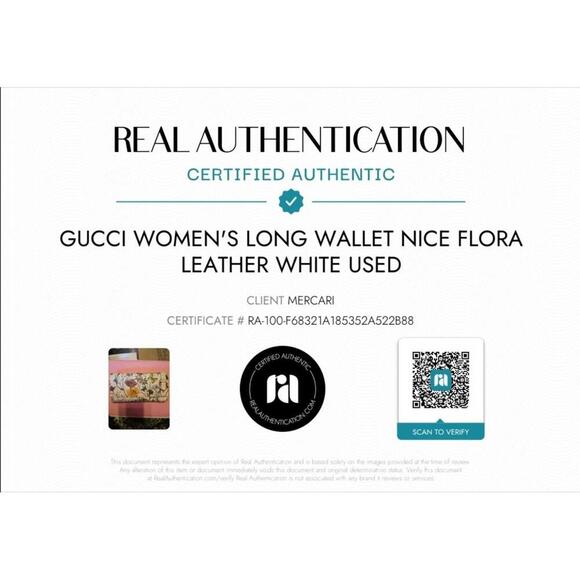 GUCCI Women's Long Wallet Nice Flora Leather White Used - Picture 10 of 10